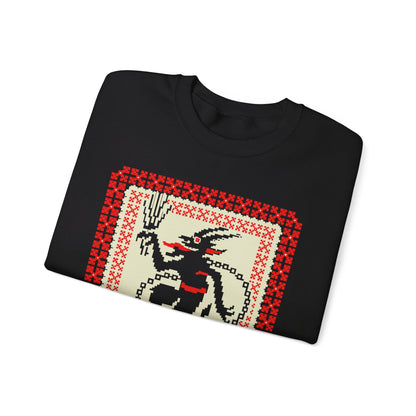 Merry Krampus | Ugly Christmas Sweater | Unisex | Heavy Blend | Crewneck | Sweatshirt | Horror | Scary Christmas | Gift