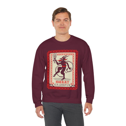 Merry Krampus | Ugly Christmas Sweater | Unisex | Heavy Blend | Crewneck | Sweatshirt | Horror | Scary Christmas | Gift