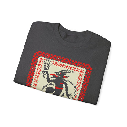 Merry Krampus | Ugly Christmas Sweater | Unisex | Heavy Blend | Crewneck | Sweatshirt | Horror | Scary Christmas | Gift