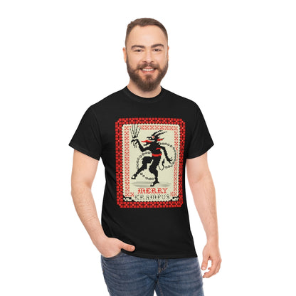 Merry Krampus | Ugly Christmas Sweater | Unisex | Heavy Cotton | T-Shirt | Horror | Scary | Occult