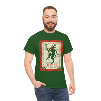 Merry Krampus | Ugly Christmas Sweater | Unisex | Heavy Cotton | T-Shirt | Horror | Scary | Occult