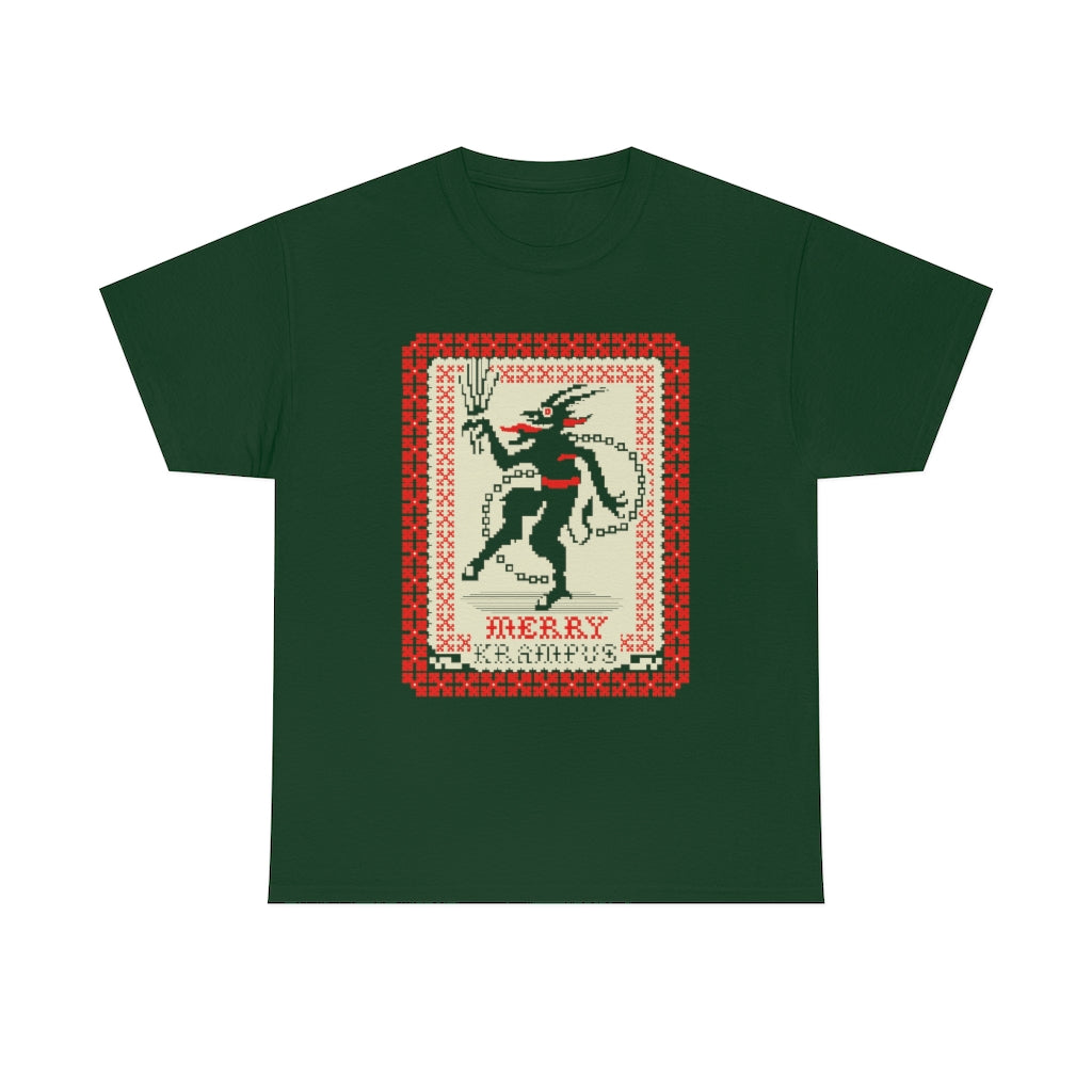 Merry Krampus | Ugly Christmas Sweater | Unisex | Heavy Cotton | T-Shirt | Horror | Scary | Occult