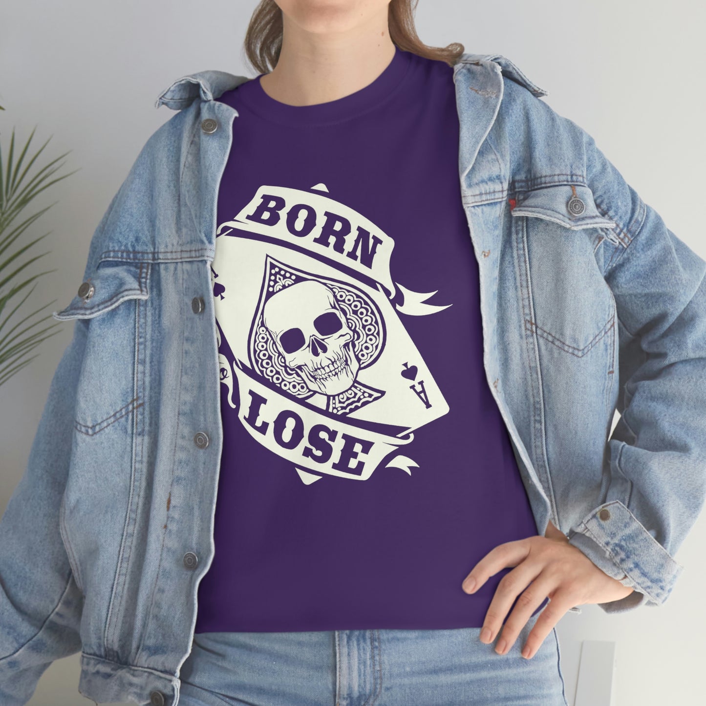 Born To Lose | Ace Card | Unisex | Heavy Cotton | T-Shirt | Skull | Gothic | Aces | Poker