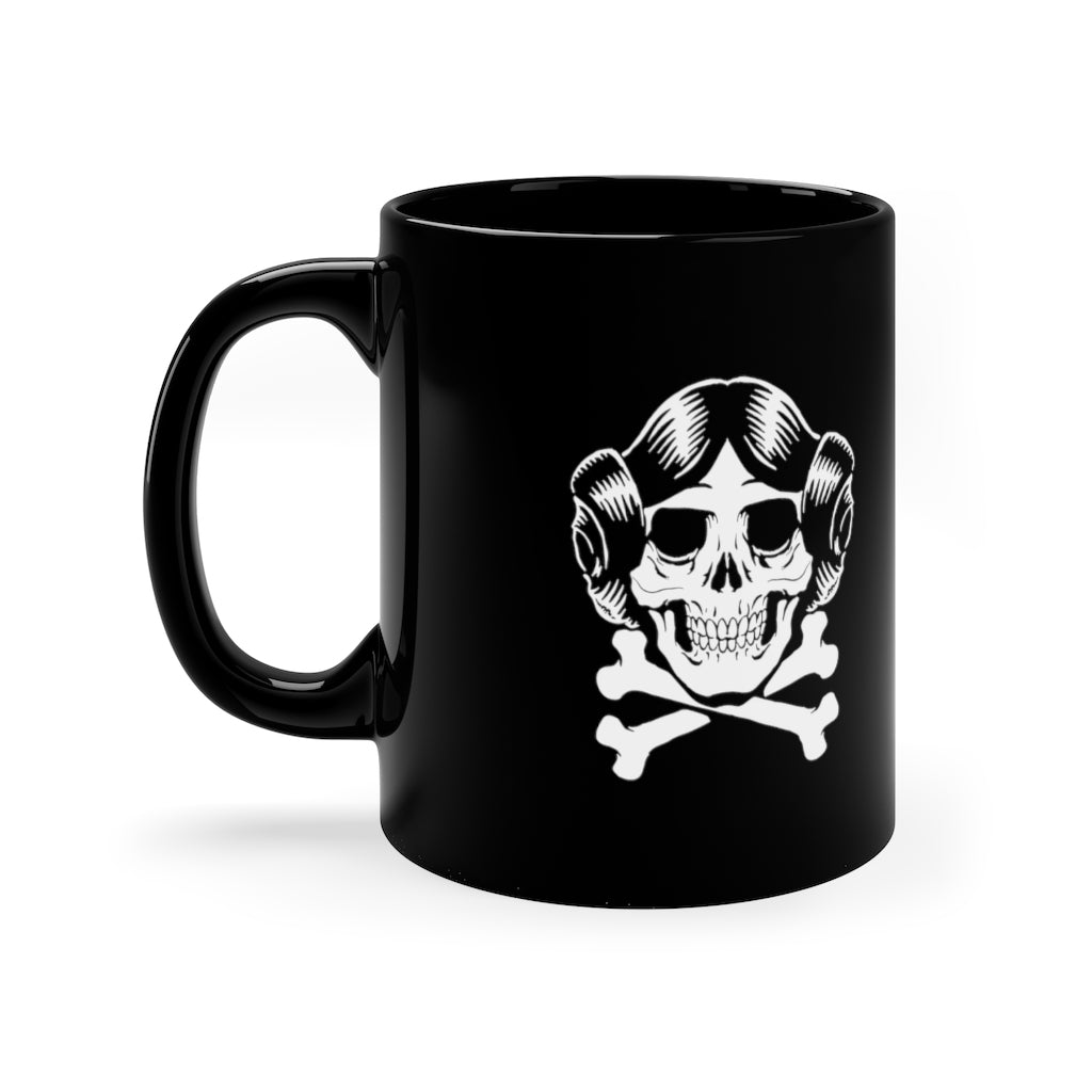 Space Princess Skull | Mug | 11 oz | Ceramic | Funny | Sci fi | Leia | Skull & Bones