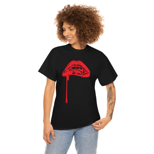 Vampire Lips | Unisex | Heavy Cotton | T-Shirt | Horror | Blood | Vampire Bite