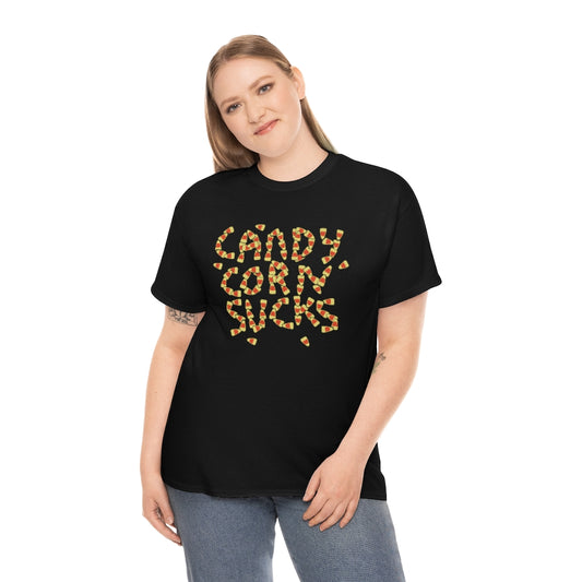 Candy Corn Sucks | Unisex | Heavy Cotton | T-Shirt | Funny | Halloween | Trick or Treat | Gift