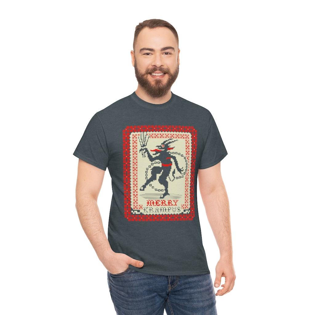 Merry Krampus | Ugly Christmas Sweater | Unisex | Heavy Cotton | T-Shirt | Horror | Scary | Occult