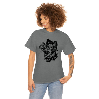 Punk Rock Cat | Unisex | Heavy Cotton | T-Shirt | Punk Music | Cat Lover