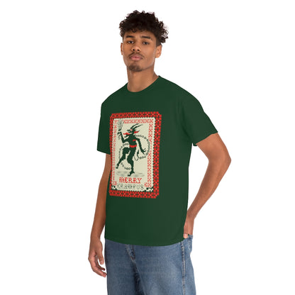 Merry Krampus | Ugly Christmas Sweater | Unisex | Heavy Cotton | T-Shirt | Horror | Scary | Occult