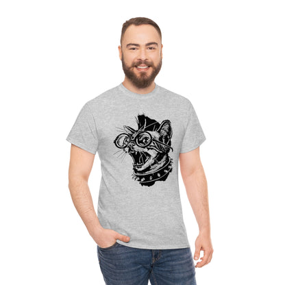 Punk Rock Cat | Unisex | Heavy Cotton | T-Shirt | Punk Music | Cat Lover