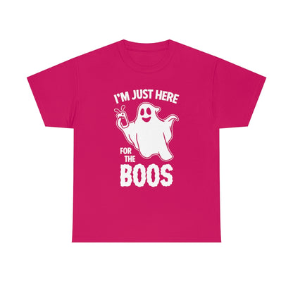 Just Here For The Boos | Unisex | Heavy Cotton | T-Shirt | Ghost | Funny | Halloween | Wordplay