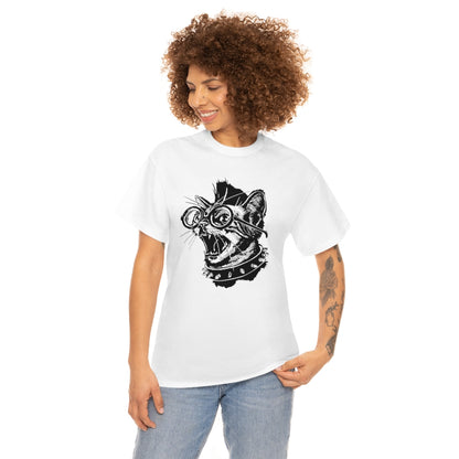 Punk Rock Cat | Unisex | Heavy Cotton | T-Shirt | Punk Music | Cat Lover