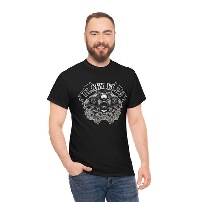 Black Flag Industries | Unisex | Heavy Cotton | T-Shirt | Biker | Skulls | Gothic