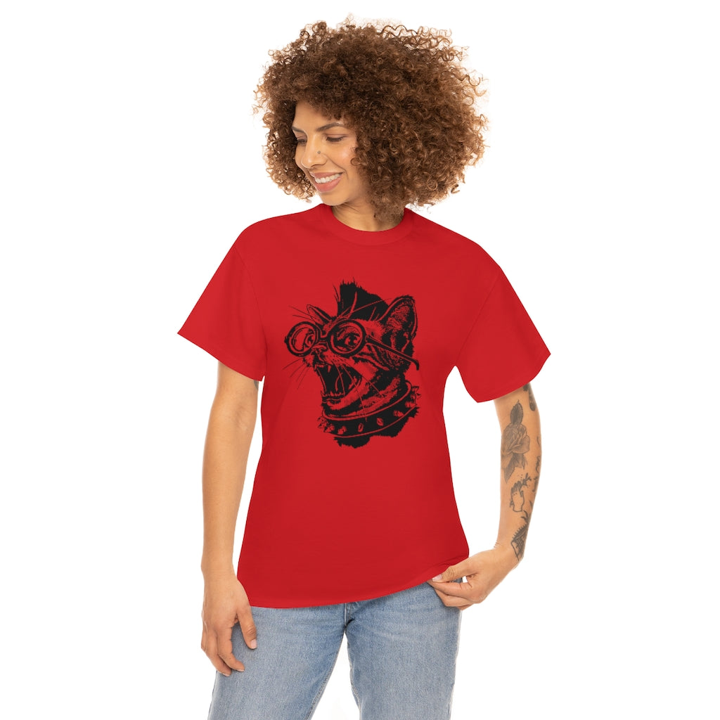 Punk Rock Cat | Unisex | Heavy Cotton | T-Shirt | Punk Music | Cat Lover