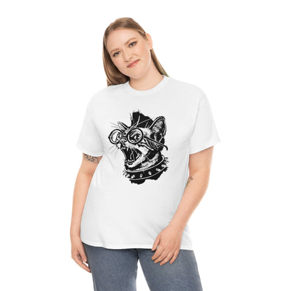 Punk Rock Cat | Unisex | Heavy Cotton | T-Shirt | Punk Music | Cat Lover