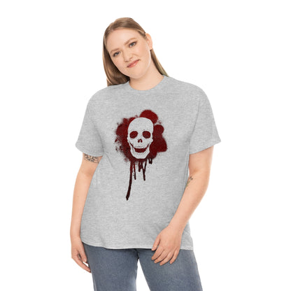 Blood Splatter Skull | Unisex | Heavy Cotton | T-Shirt | Gothic | Horror