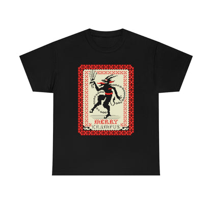 Merry Krampus | Ugly Christmas Sweater | Unisex | Heavy Cotton | T-Shirt | Horror | Scary | Occult