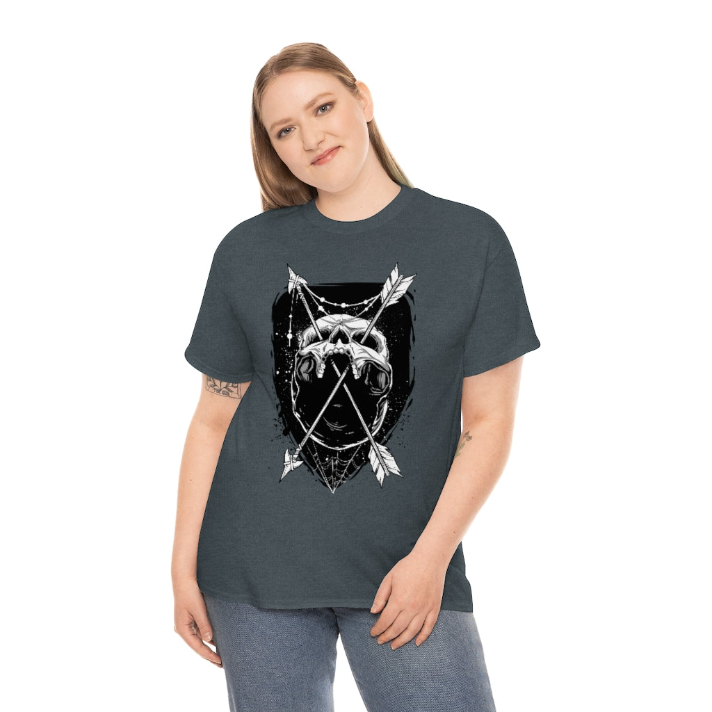 Arrows Through Skull | Unisex | Heavy Cotton | T-Shirt | Gothic | Indigenous | Death