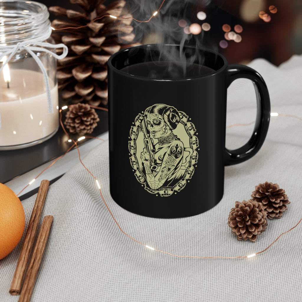 Rebellion Princess  | Mug | 11 oz | Ceramic | Funny | Sci fi | Leia | Sugar Skull