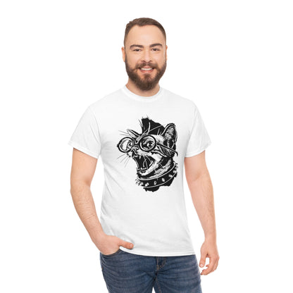 Punk Rock Cat | Unisex | Heavy Cotton | T-Shirt | Punk Music | Cat Lover