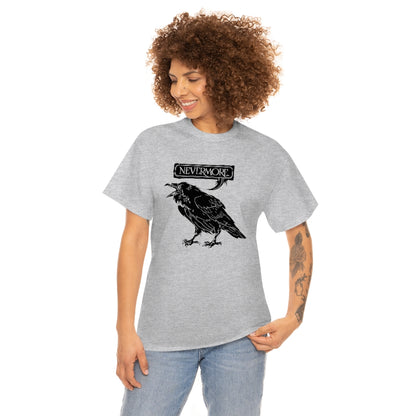 Nevermore | The Raven | Unisex | Heavy Cotton | T-Shirt | Edgar Allan Poe | Literature | Poetry | Gothic