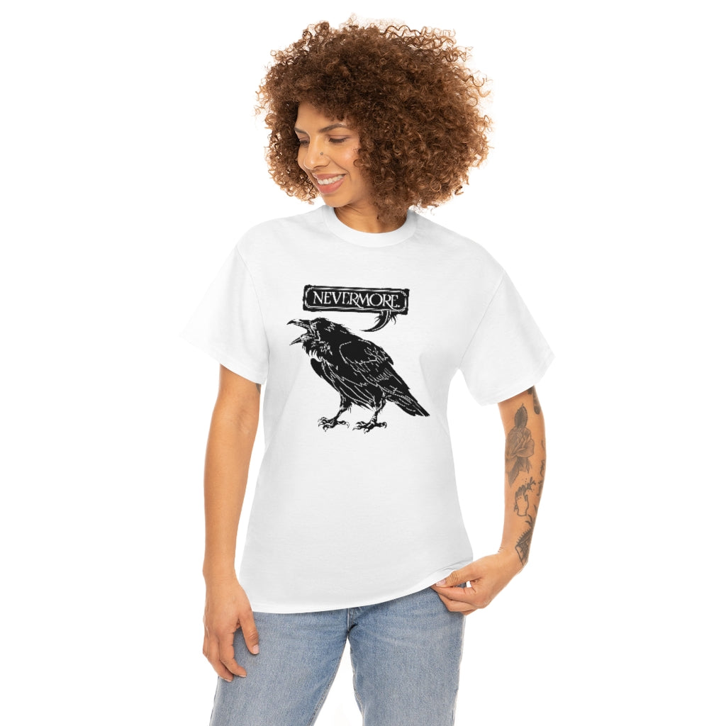 Nevermore | The Raven | Unisex | Heavy Cotton | T-Shirt | Edgar Allan Poe | Literature | Poetry | Gothic