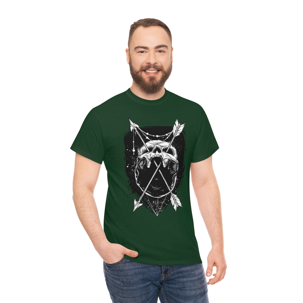 Arrows Through Skull | Unisex | Heavy Cotton | T-Shirt | Gothic | Indigenous | Death