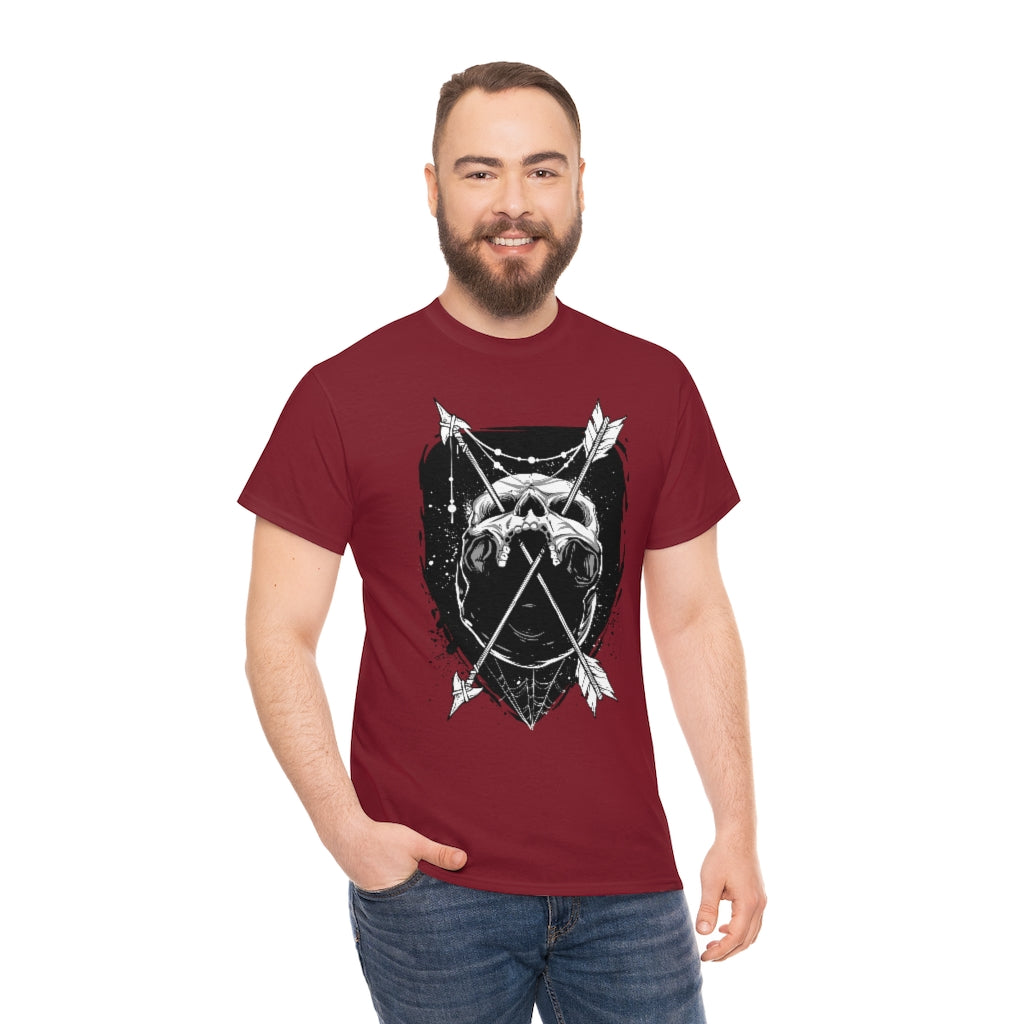 Arrows Through Skull | Unisex | Heavy Cotton | T-Shirt | Gothic | Indigenous | Death