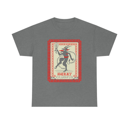 Merry Krampus | Ugly Christmas Sweater | Unisex | Heavy Cotton | T-Shirt | Horror | Scary | Occult