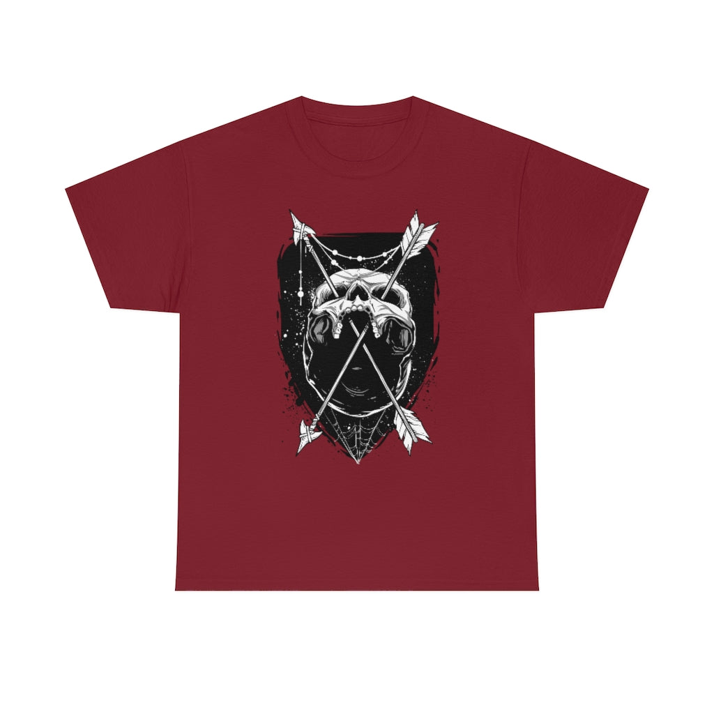 Arrows Through Skull | Unisex | Heavy Cotton | T-Shirt | Gothic | Indigenous | Death