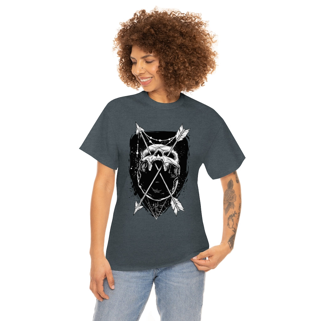 Arrows Through Skull | Unisex | Heavy Cotton | T-Shirt | Gothic | Indigenous | Death