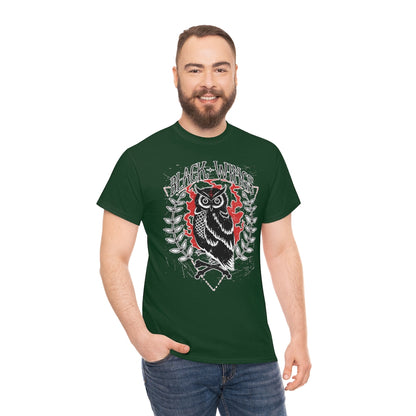 Black Wings | Owl | Unisex | Heavy Cotton | T-Shirt | Gothic | Nature