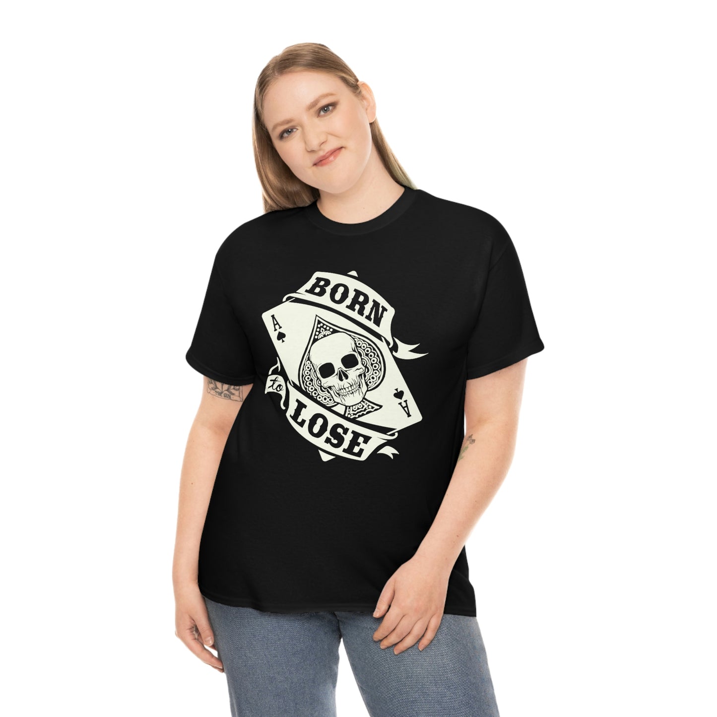 Born To Lose | Ace Card | Unisex | Heavy Cotton | T-Shirt | Skull | Gothic | Aces | Poker