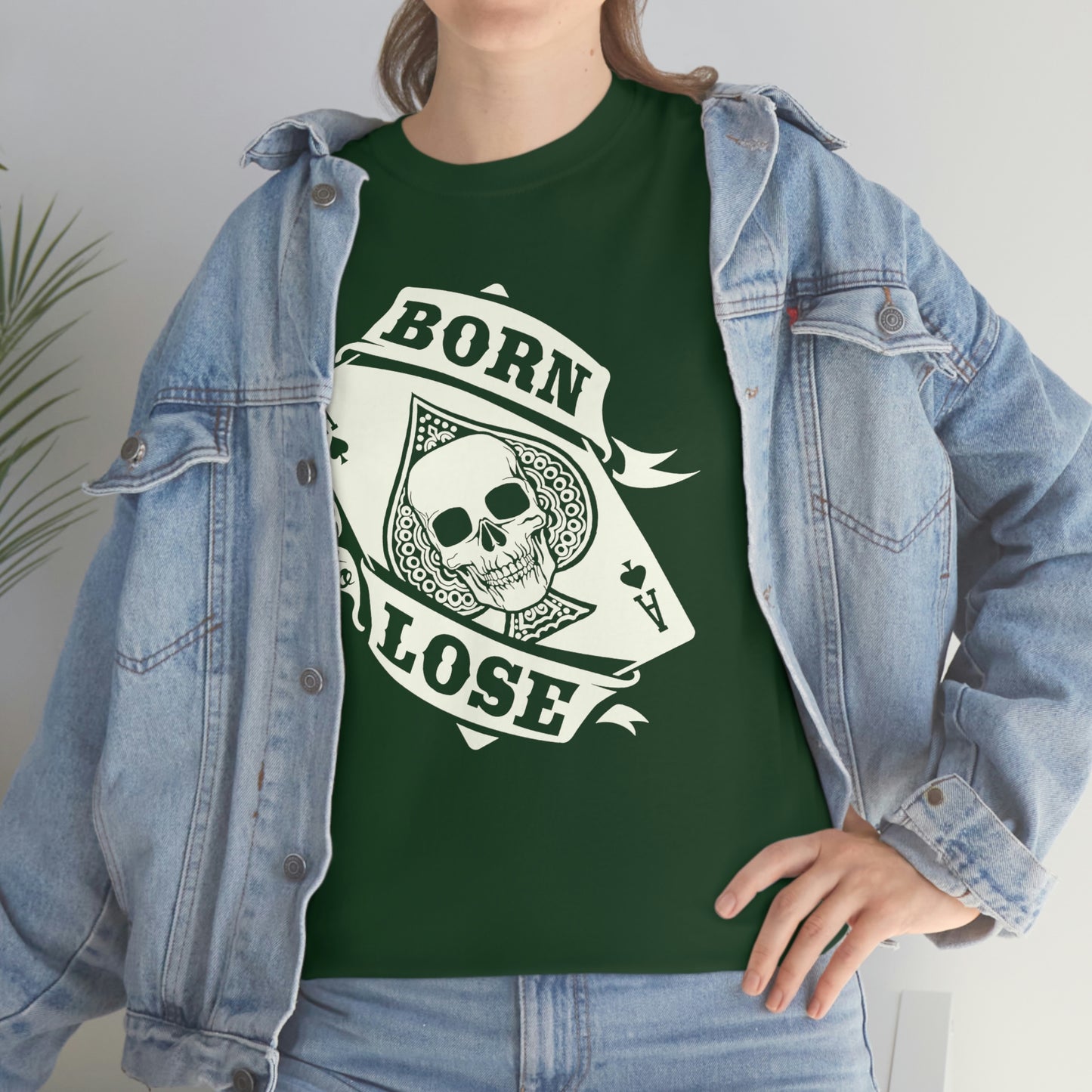 Born To Lose | Ace Card | Unisex | Heavy Cotton | T-Shirt | Skull | Gothic | Aces | Poker