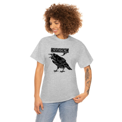 Nevermore | The Raven | Unisex | Heavy Cotton | T-Shirt | Edgar Allan Poe | Literature | Poetry | Gothic