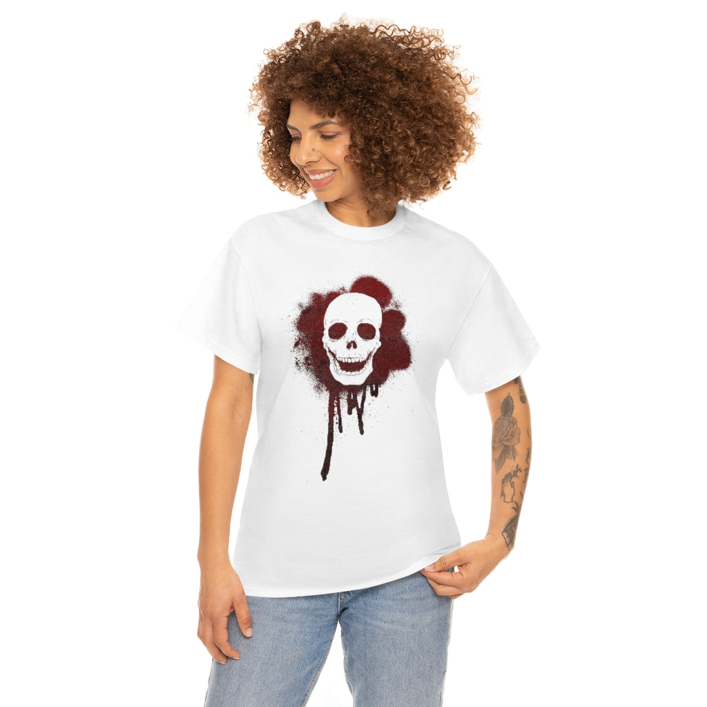 Blood Splatter Skull | Unisex | Heavy Cotton | T-Shirt | Gothic | Horror