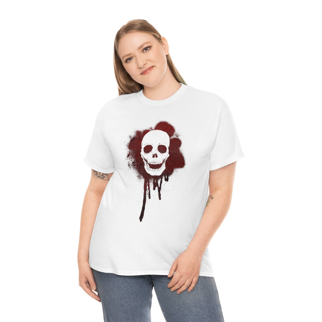 Blood Splatter Skull | Unisex | Heavy Cotton | T-Shirt | Gothic | Horror