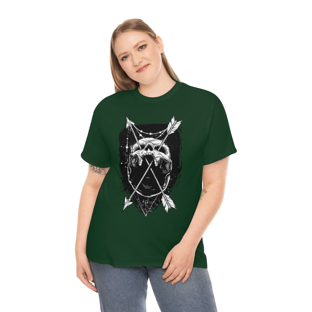 Arrows Through Skull | Unisex | Heavy Cotton | T-Shirt | Gothic | Indigenous | Death