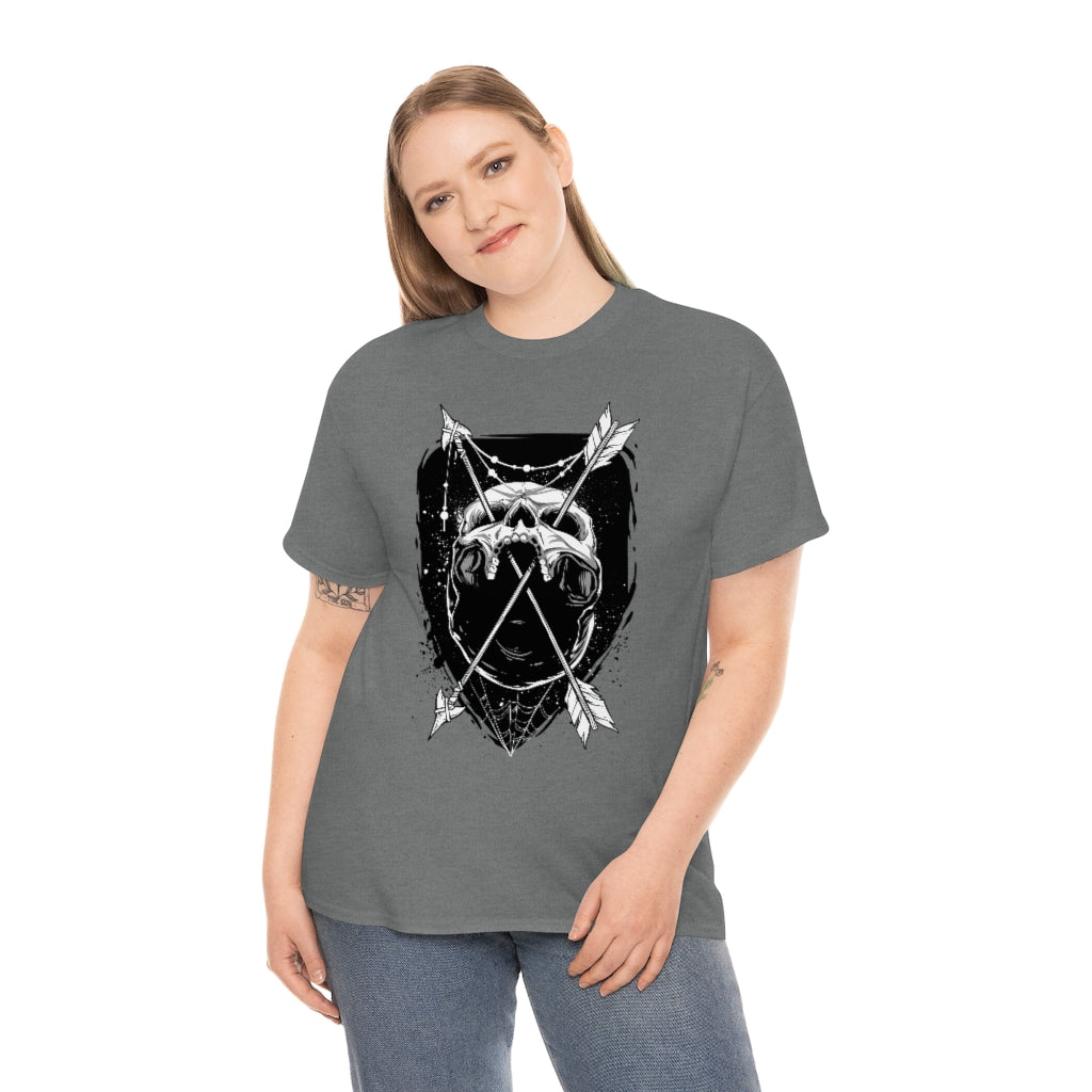 Arrows Through Skull | Unisex | Heavy Cotton | T-Shirt | Gothic | Indigenous | Death