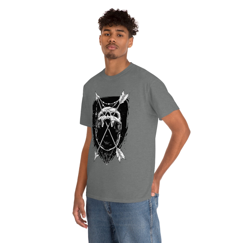 Arrows Through Skull | Unisex | Heavy Cotton | T-Shirt | Gothic | Indigenous | Death