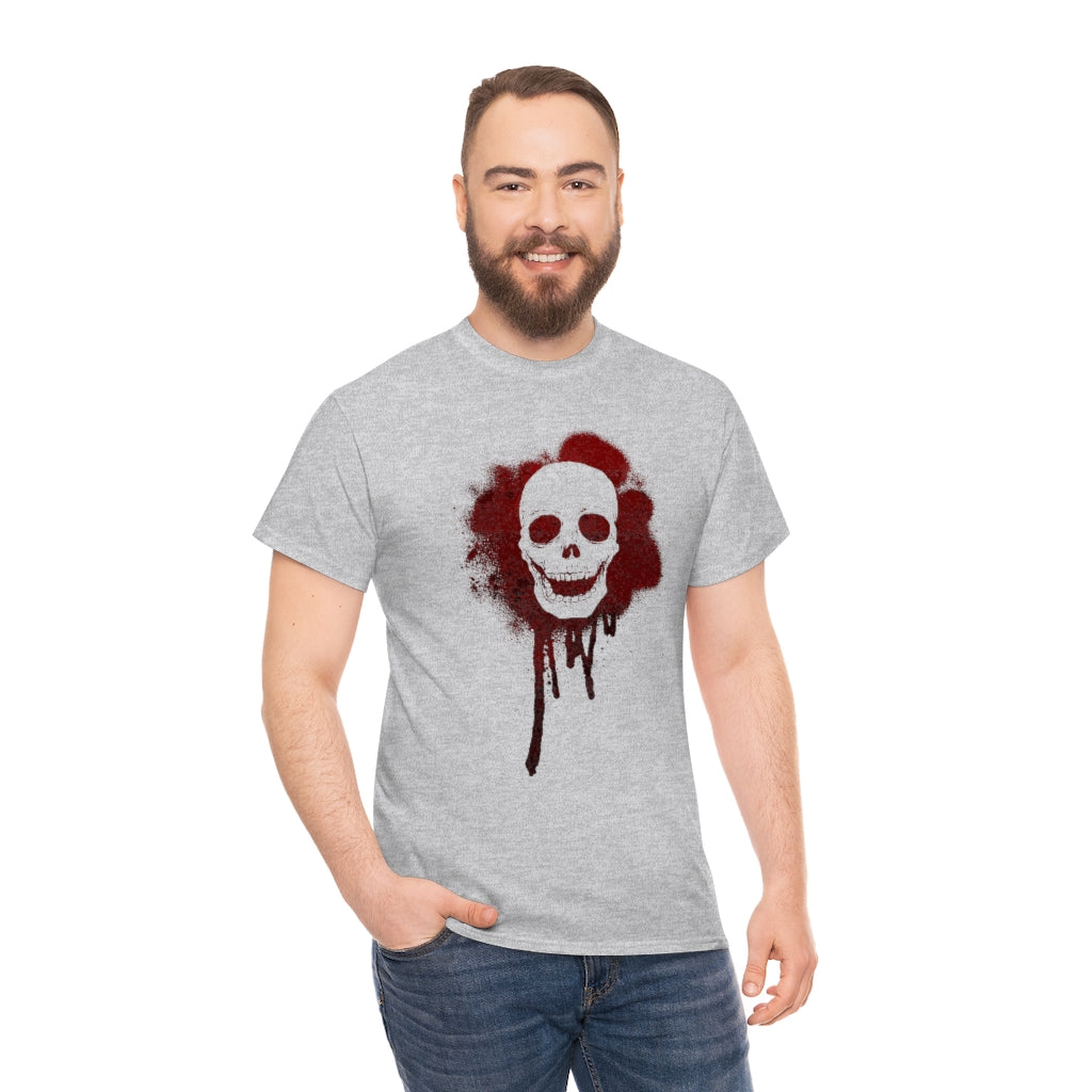 Blood Splatter Skull | Unisex | Heavy Cotton | T-Shirt | Gothic | Horror