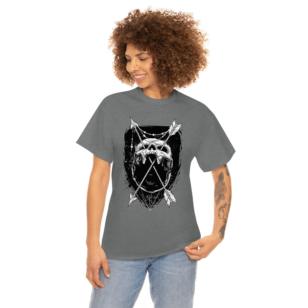 Arrows Through Skull | Unisex | Heavy Cotton | T-Shirt | Gothic | Indigenous | Death