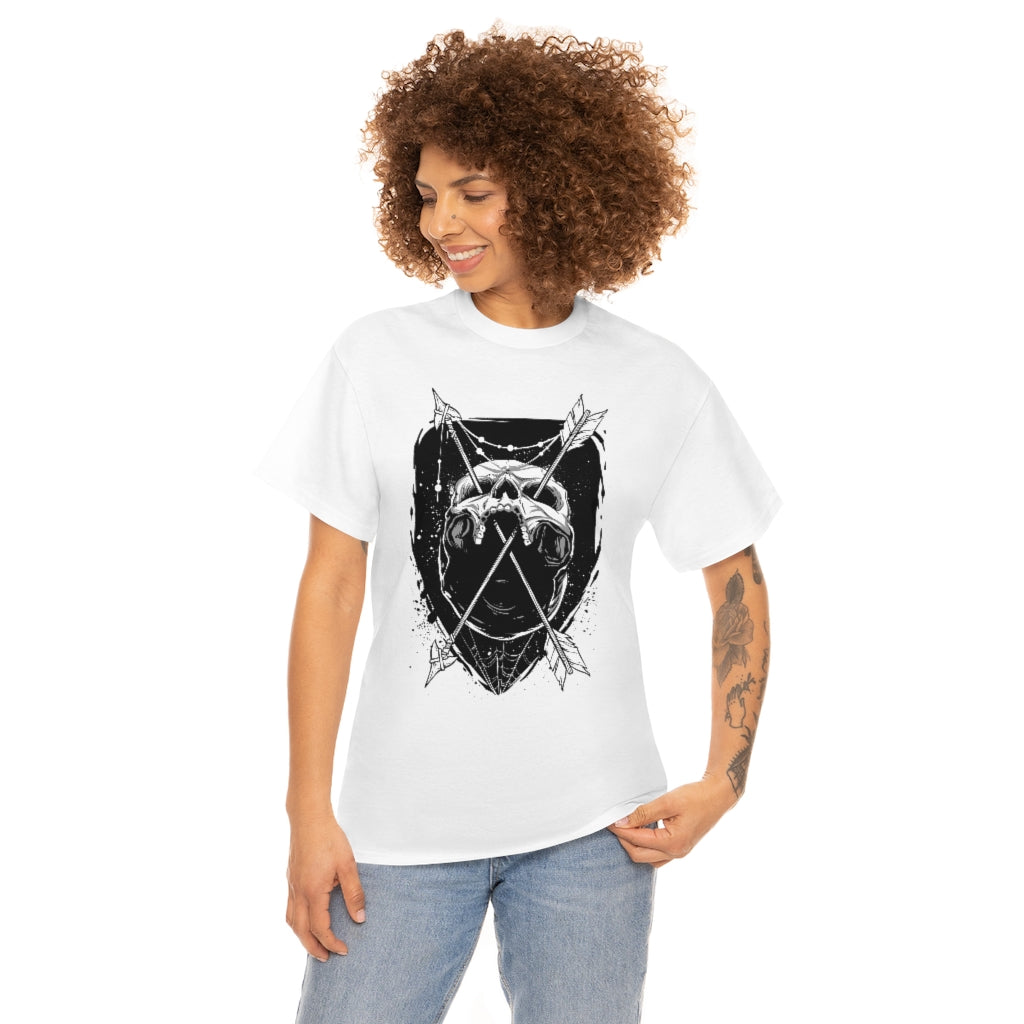 Arrows Through Skull | Unisex | Heavy Cotton | T-Shirt | Gothic | Indigenous | Death