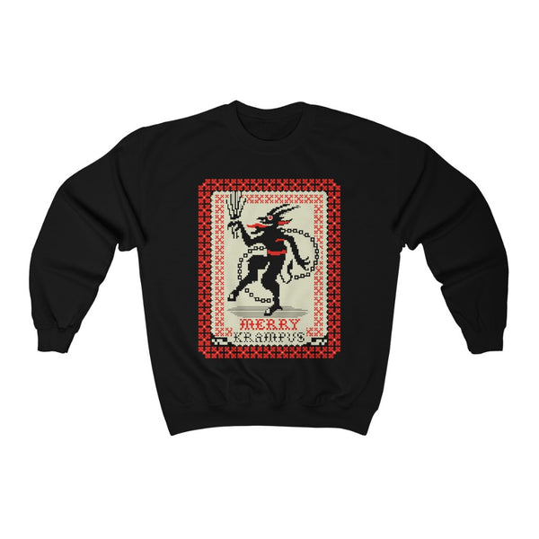 Merry Krampus | Ugly Christmas Sweater | Unisex | Heavy Blend | Crewneck | Sweatshirt | Horror | Scary Christmas | Gift