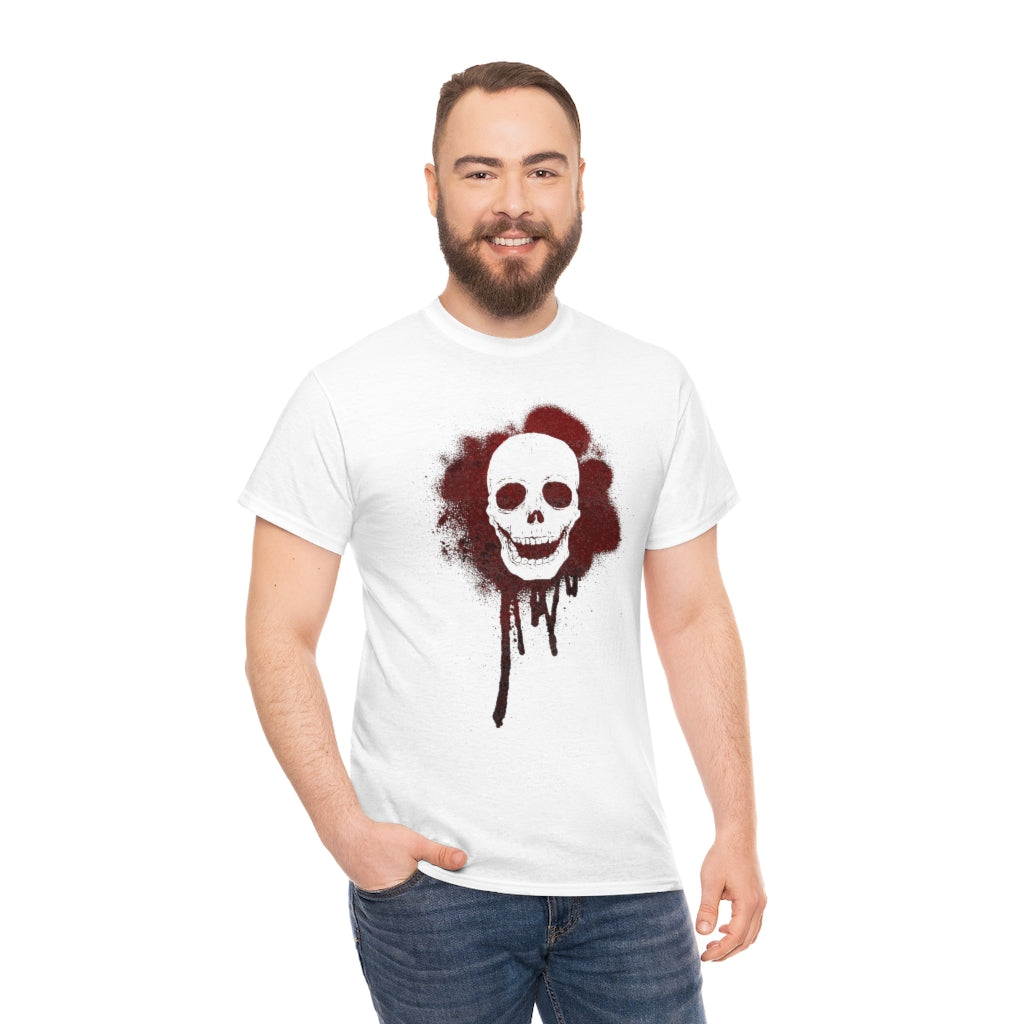 Blood Splatter Skull | Unisex | Heavy Cotton | T-Shirt | Gothic | Horror