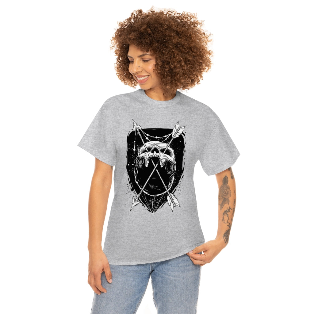 Arrows Through Skull | Unisex | Heavy Cotton | T-Shirt | Gothic | Indigenous | Death