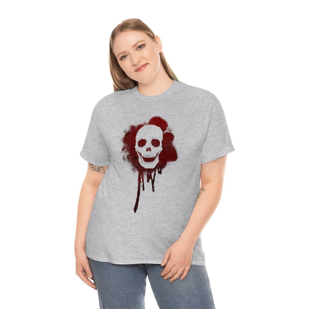 Blood Splatter Skull | Unisex | Heavy Cotton | T-Shirt | Gothic | Horror