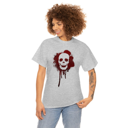 Blood Splatter Skull | Unisex | Heavy Cotton | T-Shirt | Gothic | Horror