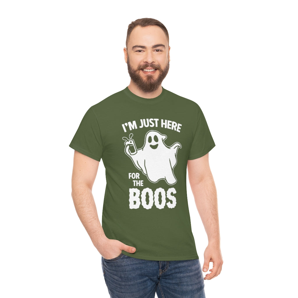 Just Here For The Boos | Unisex | Heavy Cotton | T-Shirt | Ghost | Funny | Halloween | Wordplay