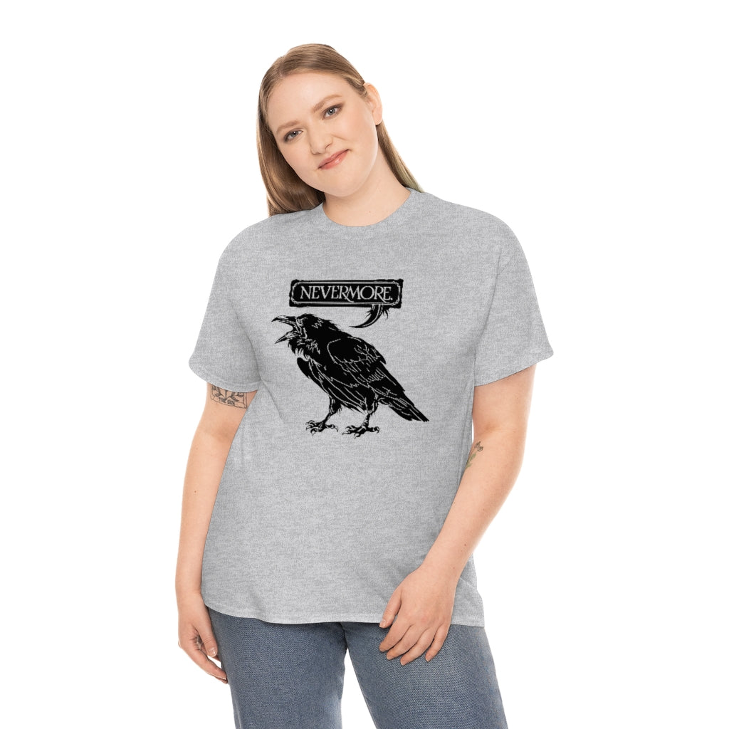 Nevermore | The Raven | Unisex | Heavy Cotton | T-Shirt | Edgar Allan Poe | Literature | Poetry | Gothic